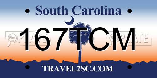 167TCM South Carolina License Plate