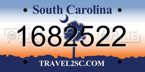 1682522 South Carolina License Plate