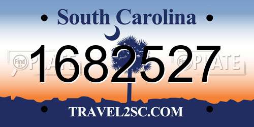 1682527 South Carolina License Plate