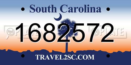 1682572 South Carolina License Plate