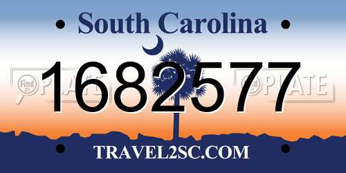 1682577 South Carolina License Plate