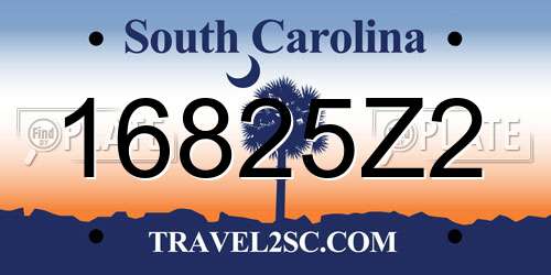 16825Z2 South Carolina License Plate