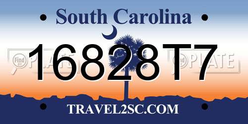 16828T7 South Carolina License Plate