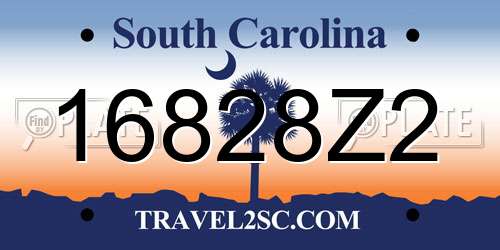 16828Z2 South Carolina License Plate
