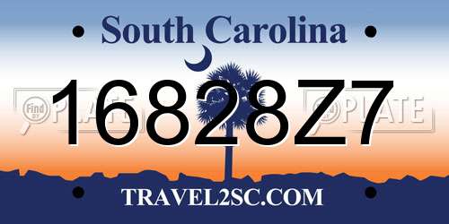 16828Z7 South Carolina License Plate