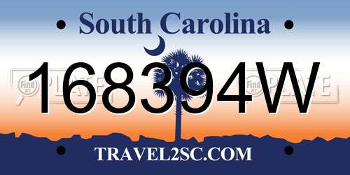 168394W South Carolina License Plate