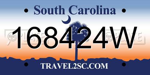 168424W South Carolina License Plate