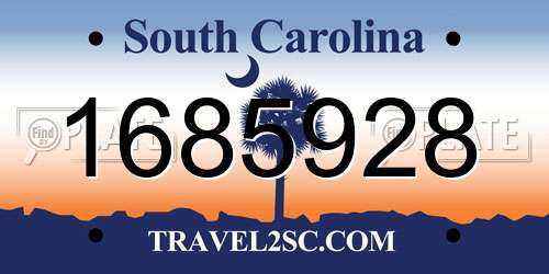 1685928 South Carolina License Plate