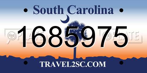 1685975 South Carolina License Plate