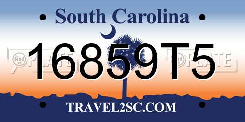 16859T5 South Carolina License Plate