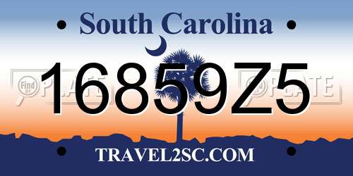 16859Z5 South Carolina License Plate