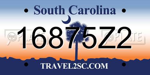 16875Z2 South Carolina License Plate