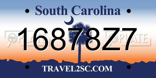 16878Z7 South Carolina License Plate