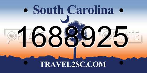 1688925 South Carolina License Plate