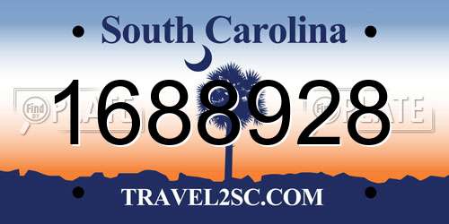 1688928 South Carolina License Plate
