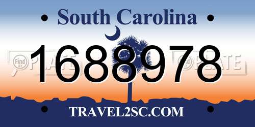 1688978 South Carolina License Plate