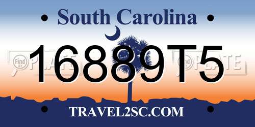 16889T5 South Carolina License Plate