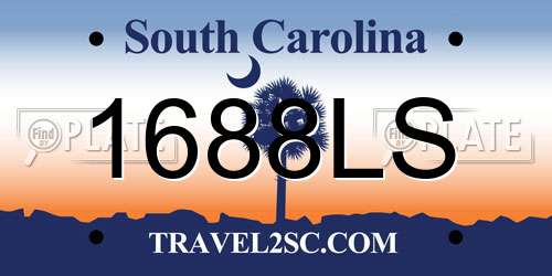 1688LS South Carolina License Plate