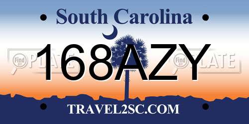 168AZY South Carolina License Plate