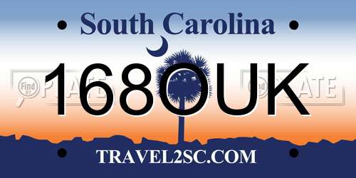 168OUK South Carolina License Plate
