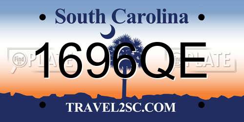 1696QE South Carolina License Plate
