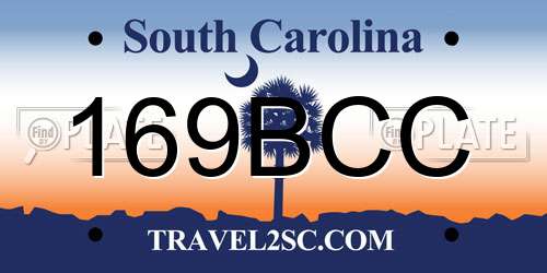 169BCC South Carolina License Plate