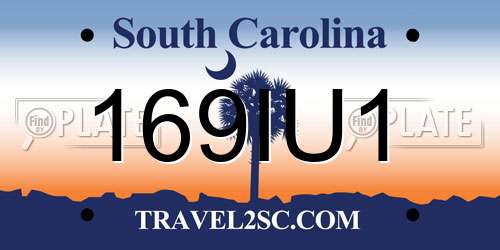 169IU1 South Carolina License Plate