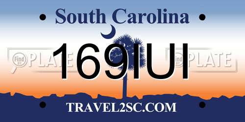 169IUI South Carolina License Plate