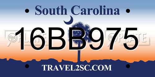 16BB975 South Carolina License Plate