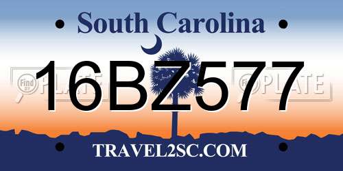 16BZ577 South Carolina License Plate