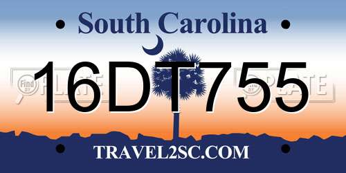 16DT755 South Carolina License Plate