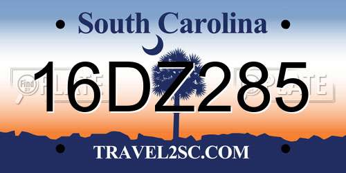 16DZ285 South Carolina License Plate