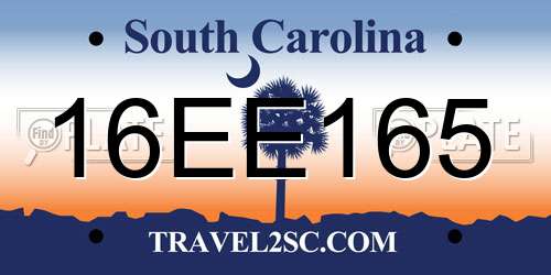 16EE165 South Carolina License Plate