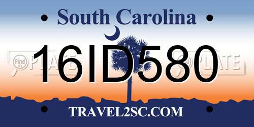 16ID580 South Carolina License Plate
