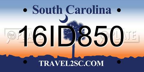 16ID850 South Carolina License Plate