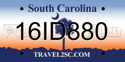 16ID880 South Carolina License Plate