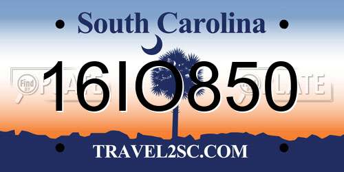 16IO850 South Carolina License Plate