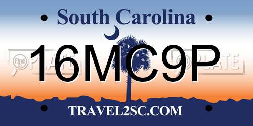 16MC9P South Carolina License Plate