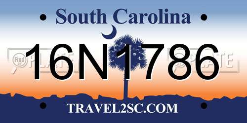 16N1786 South Carolina License Plate