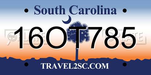 16OT785 South Carolina License Plate