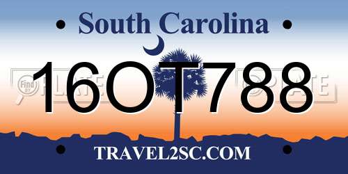 16OT788 South Carolina License Plate