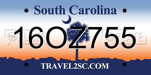 16OZ755 South Carolina License Plate
