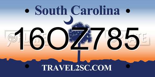 16OZ785 South Carolina License Plate