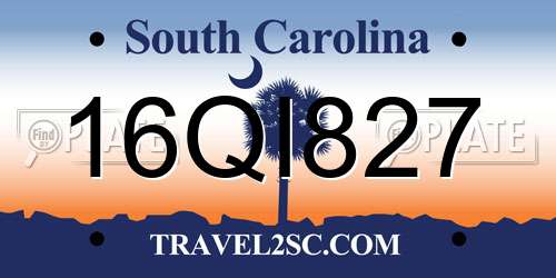 16QI827 South Carolina License Plate