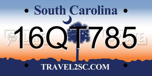 16QT785 South Carolina License Plate
