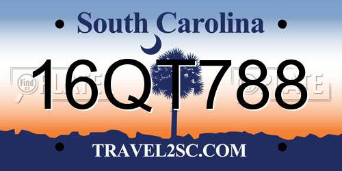 16QT788 South Carolina License Plate