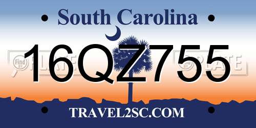 16QZ755 South Carolina License Plate