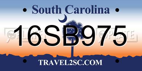 16SB975 South Carolina License Plate