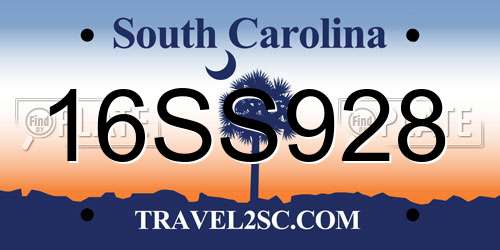 16SS928 South Carolina License Plate