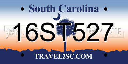 16ST527 South Carolina License Plate